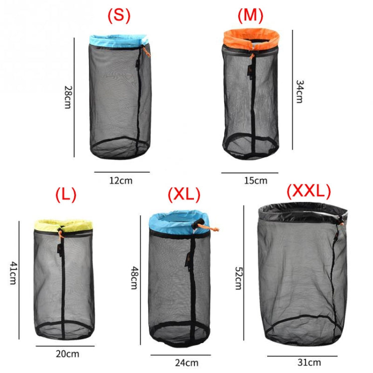 LUCKSTONE WSD2005020 Sac de rangement en maille légère, Taille : S (Gris Bleu), M (Gris Orange), L (Gris Vert), XL (Gris Bleu), XXL (Gris Noir), S (Noir Bleu), M (Noir Orange), L (Noir Vert), XL (Noir Bleu), XXL (Noir Noir)