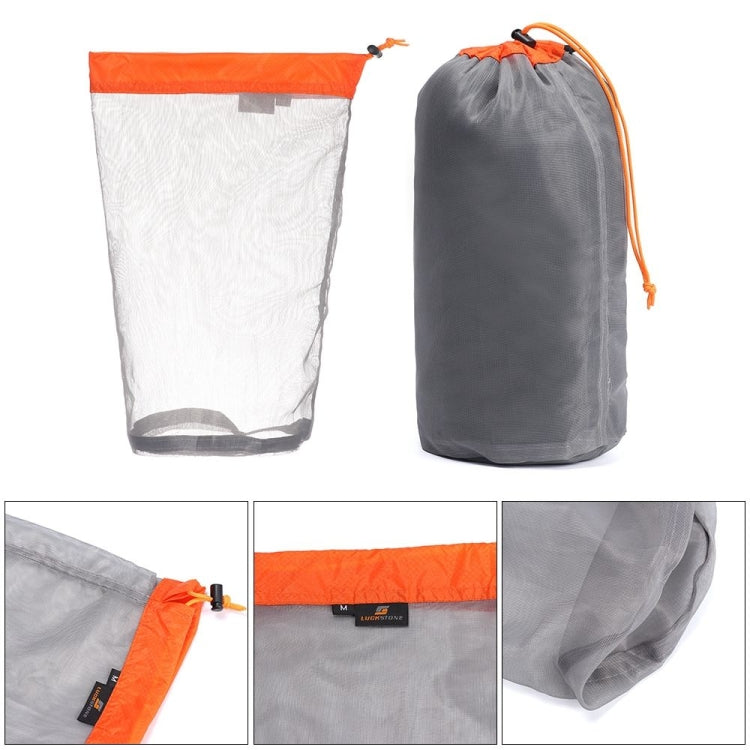 LUCKSTONE WSD2005020 Sac de rangement en maille légère, Taille : S (Gris Bleu), M (Gris Orange), L (Gris Vert), XL (Gris Bleu), XXL (Gris Noir), S (Noir Bleu), M (Noir Orange), L (Noir Vert), XL (Noir Bleu), XXL (Noir Noir)