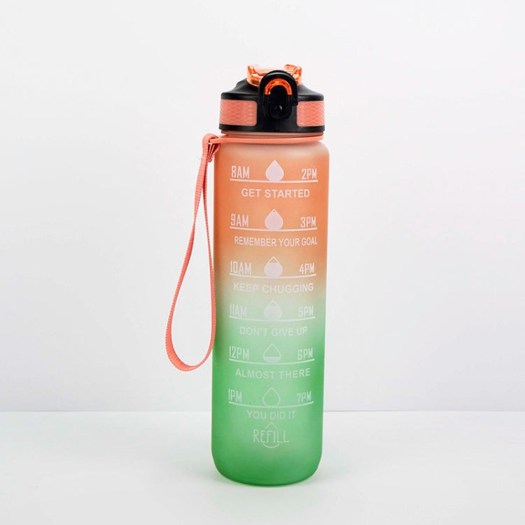Bouteille de sport 1000ml Gradient Space Cup avec couvercle à rebond et paille, dégradé orange-vert, dégradé bleu et rouge, dégradé vert et rouge, dégradé jaune-violet, noir, bleu, vert