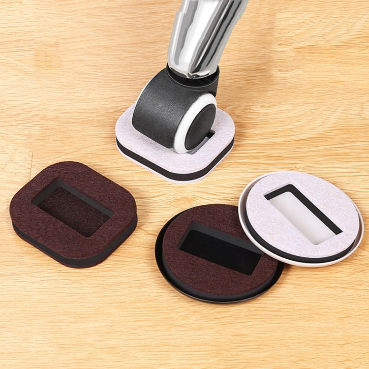 5 patins pour fauteuil d'ordinateur à roulettes antidérapants, base carrée en feutre couleur haricot, base carrée en feutre marron, base ronde en plastique couleur haricot, base ronde en plastique noire
