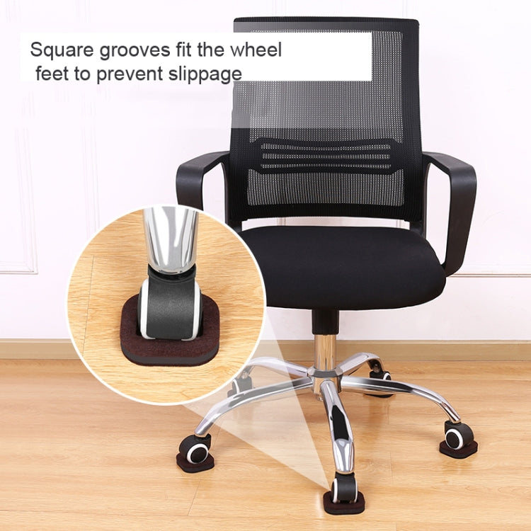 5 patins pour fauteuil d'ordinateur à roulettes antidérapants, base carrée en feutre couleur haricot, base carrée en feutre marron, base ronde en plastique couleur haricot, base ronde en plastique noire