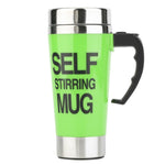 Tasse à café mélangeuse automatique en acier inoxydable 304 FX-589 de 400 ml, vert, blanc, rouge, jaune, noir, bleu