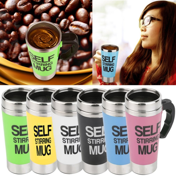 Tasse à café mélangeuse automatique en acier inoxydable 304 FX-589 de 400 ml, vert, blanc, rouge, jaune, noir, bleu
