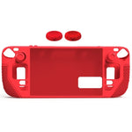 Housse intégrale en silicone avec capuchon de bouton pour Steam Deck, (noir), (bleu), (rouge), (rose)
