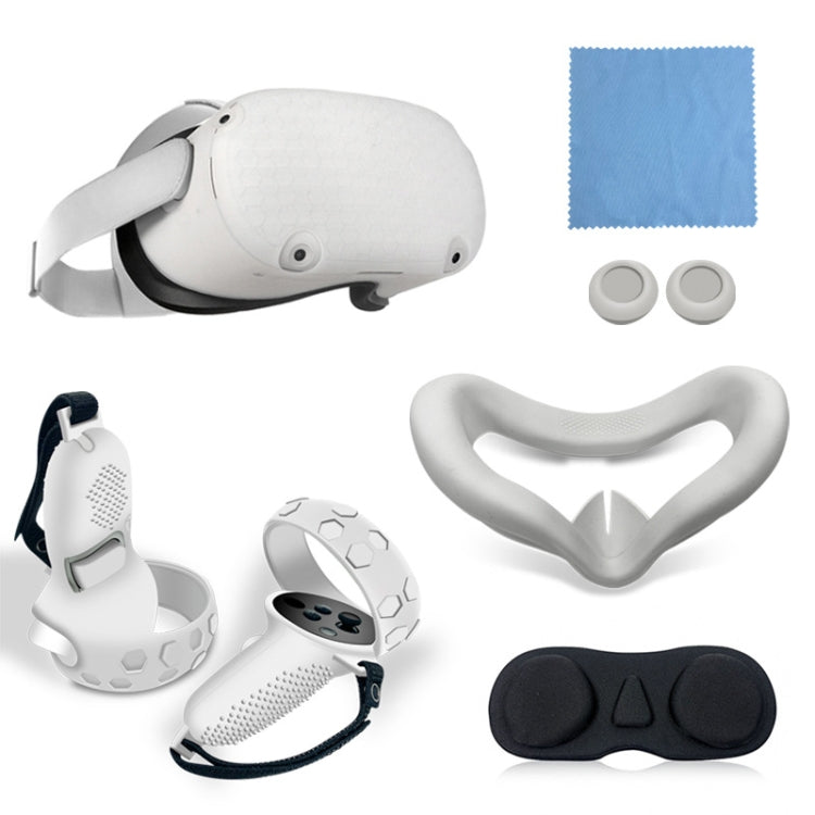 6 pièces/ensemble pour Meta Quest 2 Housse de protection en silicone tout compris pour manettes, blanc, bleu, noir, rouge
