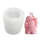 Moule en silicone en gypse pour bougie de Noël DIY, Forme : Père Noël, Sapin de Noël simple, Sapin de Noël triangulaire, Cadeau de Noël, Stéréo simple, Maison de neige 3, Cylindre de Noël simple, Sapin de Noël origami, Sapin de Noël avec 8 cônes