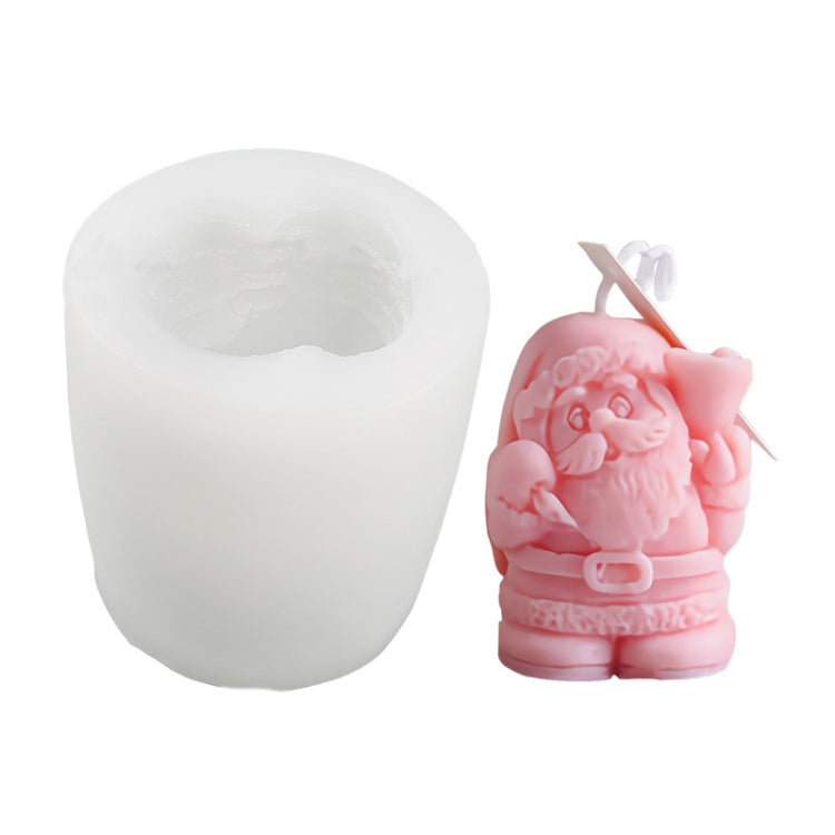 Moule en silicone en gypse pour bougie de Noël DIY, Forme : Père Noël, Sapin de Noël simple, Sapin de Noël triangulaire, Cadeau de Noël, Stéréo simple, Maison de neige 3, Cylindre de Noël simple, Sapin de Noël origami, Sapin de Noël avec 8 cônes