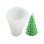 Moule en silicone en gypse pour bougie de Noël DIY, Forme : Père Noël, Sapin de Noël simple, Sapin de Noël triangulaire, Cadeau de Noël, Stéréo simple, Maison de neige 3, Cylindre de Noël simple, Sapin de Noël origami, Sapin de Noël avec 8 cônes