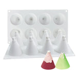 Moule en silicone en gypse pour bougie de Noël DIY, Forme : Père Noël, Sapin de Noël simple, Sapin de Noël triangulaire, Cadeau de Noël, Stéréo simple, Maison de neige 3, Cylindre de Noël simple, Sapin de Noël origami, Sapin de Noël avec 8 cônes