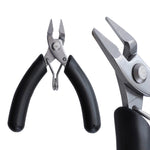 4 Inch Stainless Steel Palm Mini Electronic Pliers, Wire Cutters, Curved Nose Pliers, Needle Nose Flat Pliers, Needle Nose Round Pliers