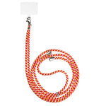 3 dragonnes de téléphone, cordon réglable et détachable pour le cou avec carte, N°25 jaune rose gris, N°46 rouge rose jaune