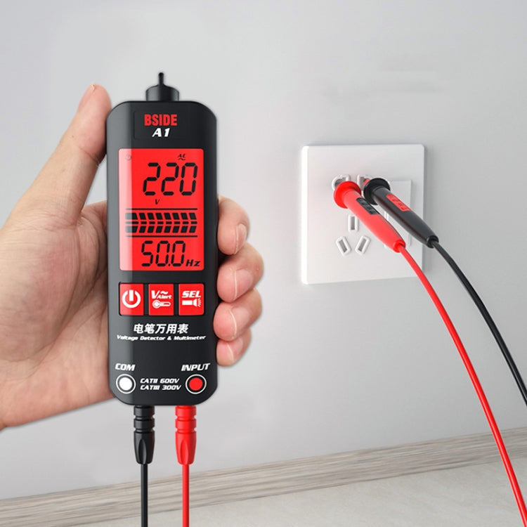Multimètre numérique intelligent portable BSIDE A1 double mode haute précision pour électricien sans batterie, A1