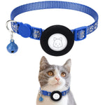 Collier réfléchissant pour chat avec clochette pour AirTag 2e génération / AirTag 1re génération, bleu, violet, noir, rose, orange, vert clair, rose rouge, vert, jaune