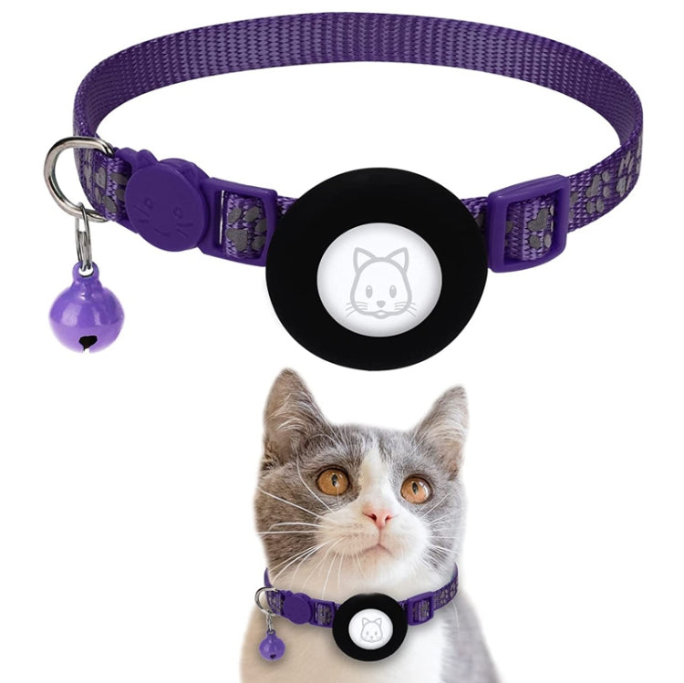 Collier réfléchissant pour chat avec clochette pour AirTag 2e génération / AirTag 1re génération, bleu, violet, noir, rose, orange, vert clair, rose rouge, vert, jaune