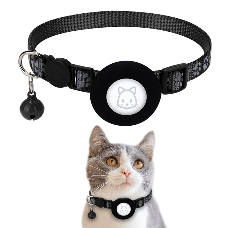 Collier réfléchissant pour chat avec clochette pour AirTag 2e génération / AirTag 1re génération, bleu, violet, noir, rose, orange, vert clair, rose rouge, vert, jaune