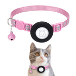 Collier réfléchissant pour chat avec clochette pour AirTag 2e génération / AirTag 1re génération, bleu, violet, noir, rose, orange, vert clair, rose rouge, vert, jaune