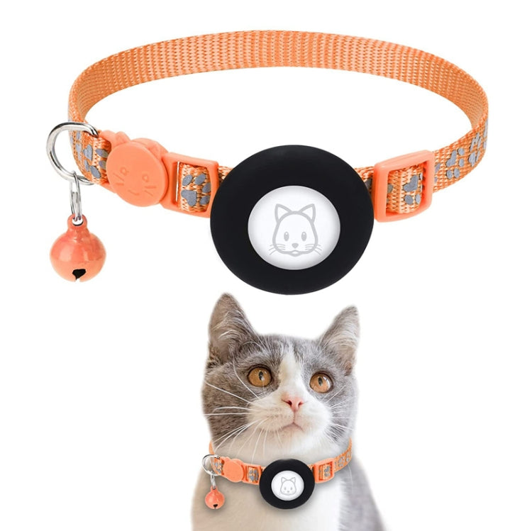Collier réfléchissant pour chat avec clochette pour AirTag 2e génération / AirTag 1re génération, bleu, violet, noir, rose, orange, vert clair, rose rouge, vert, jaune