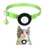 Collier réfléchissant pour chat avec clochette pour AirTag 2e génération / AirTag 1re génération, bleu, violet, noir, rose, orange, vert clair, rose rouge, vert, jaune