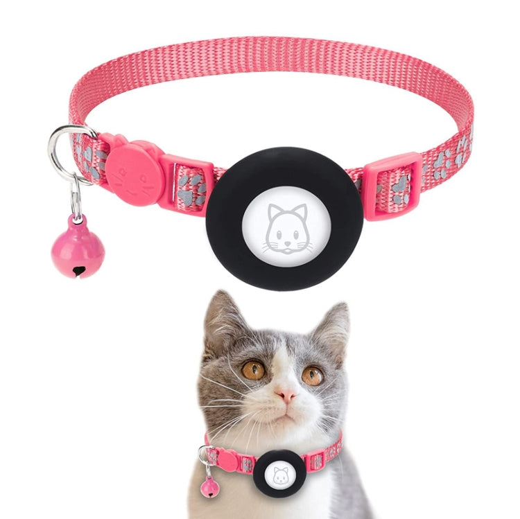 Collier réfléchissant pour chat avec clochette pour AirTag 2e génération / AirTag 1re génération, bleu, violet, noir, rose, orange, vert clair, rose rouge, vert, jaune