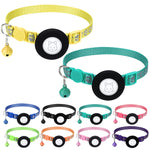 Collier réfléchissant pour chat avec clochette pour AirTag 2e génération / AirTag 1re génération, bleu, violet, noir, rose, orange, vert clair, rose rouge, vert, jaune