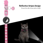 Collier réfléchissant pour chat avec clochette pour AirTag 2e génération / AirTag 1re génération, bleu, violet, noir, rose, orange, vert clair, rose rouge, vert, jaune