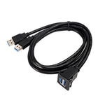RF-56 Dual-port USB3.0 Waterproof Cable Car Dashboard Audio Extension Line, Cable Length: 1m, Dashboard Audio Extension Line