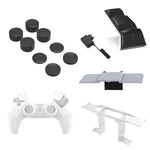 JYS JYS-P5151 pour chargeur de poignée PS5 12 en 1 + capuchon à bascule + couvercle de confidentialité + couvercle en Silicone + jeu de supports, JYS-P5151