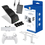 JYS JYS-P5151 pour chargeur de poignée PS5 12 en 1 + capuchon à bascule + couvercle de confidentialité + couvercle en Silicone + jeu de supports, JYS-P5151