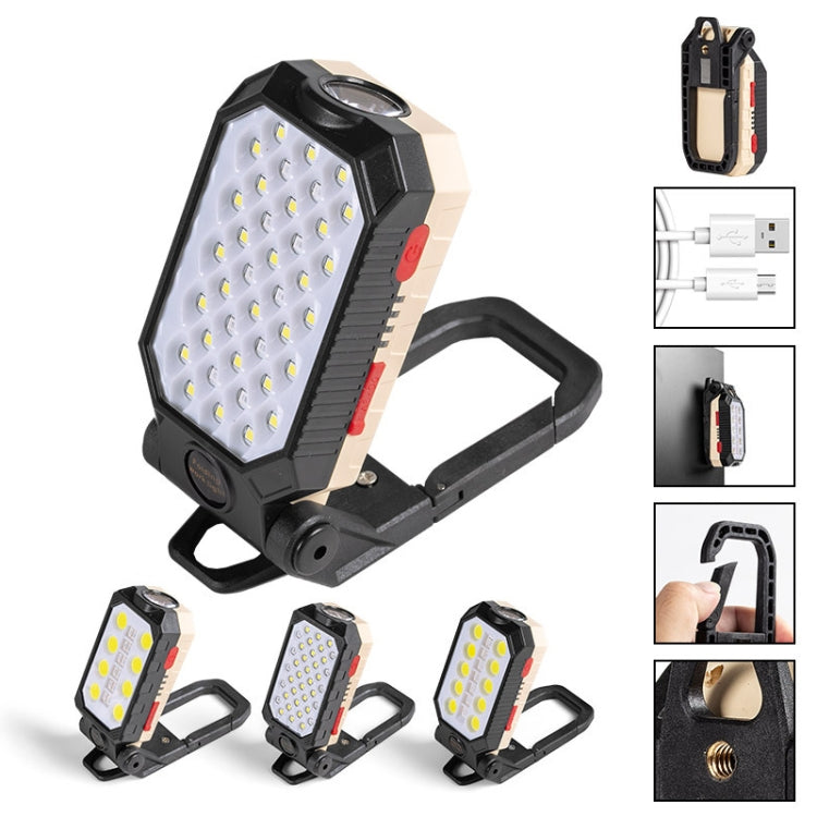 Lampe de travail COB à chargement USB avec crochet, lampe de poche d'urgence, lampe de maintenance, Style :, W598A 8 trous, W598B petite, W599A 10 trous, W599B grande