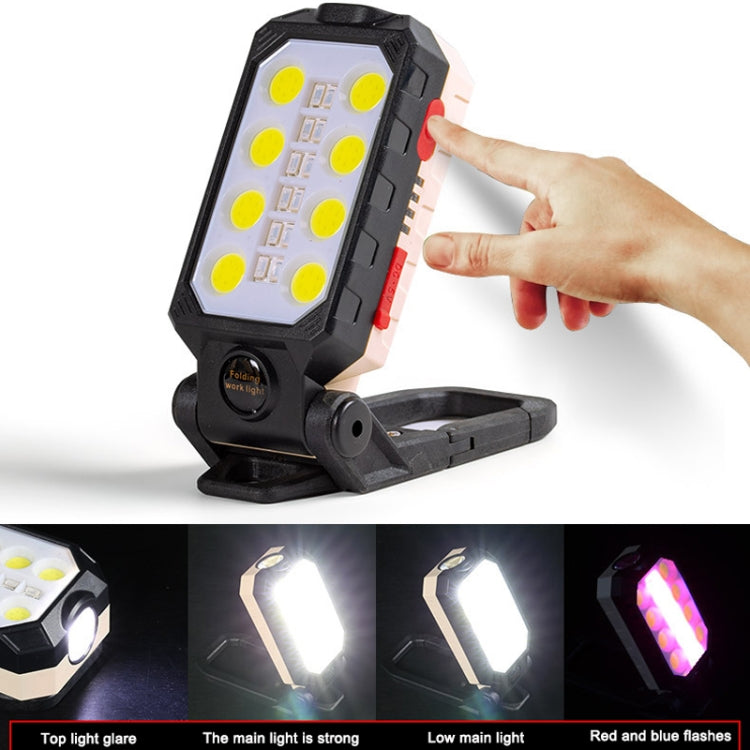 Lampe de travail COB à chargement USB avec crochet, lampe de poche d'urgence, lampe de maintenance, Style :, W598A 8 trous, W598B petite, W599A 10 trous, W599B grande