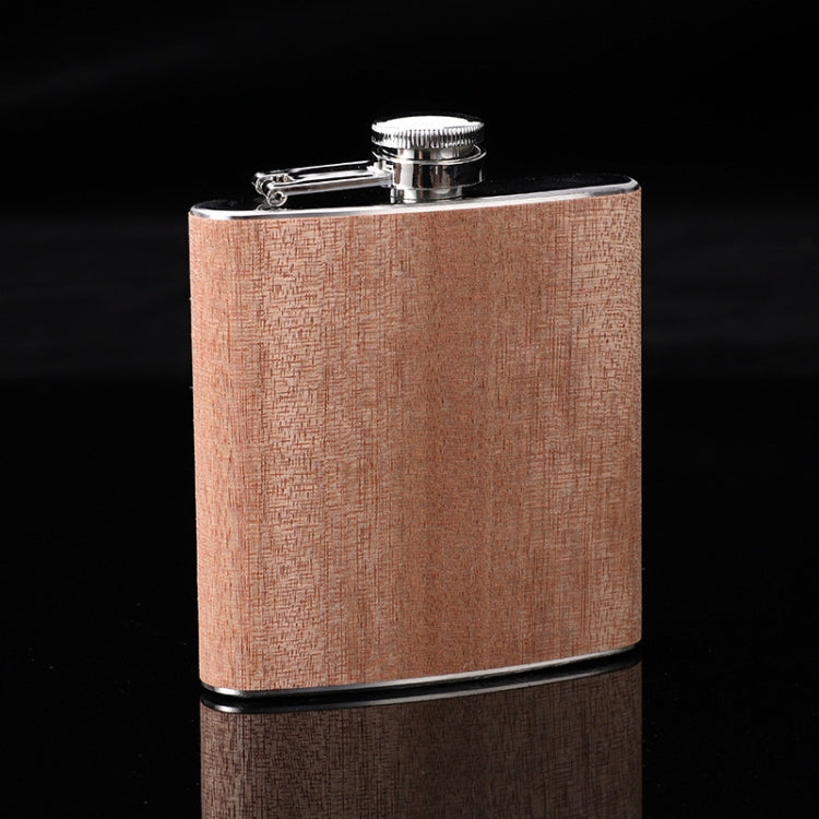 Flacon de hanche 6 oz en bois et cuir avec alcool de whisky en acier inoxydable, style 1, style 2, style 3, style 4, style 5