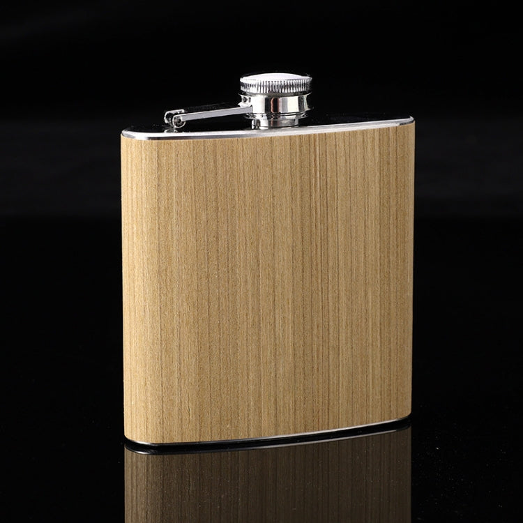 Flacon de hanche 6 oz en bois et cuir avec alcool de whisky en acier inoxydable, style 1, style 2, style 3, style 4, style 5