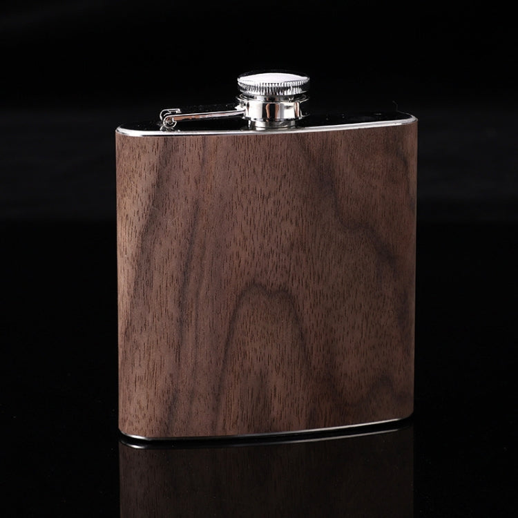 Flacon de hanche 6 oz en bois et cuir avec alcool de whisky en acier inoxydable, style 1, style 2, style 3, style 4, style 5