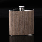 Flacon de hanche 6 oz en bois et cuir avec alcool de whisky en acier inoxydable, style 1, style 2, style 3, style 4, style 5