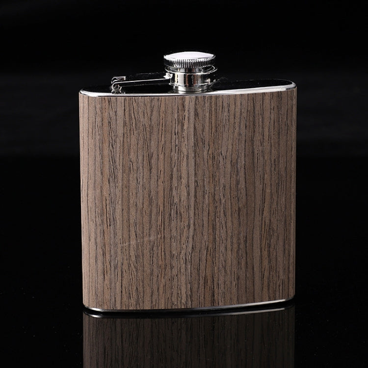 Flacon de hanche 6 oz en bois et cuir avec alcool de whisky en acier inoxydable, style 1, style 2, style 3, style 4, style 5