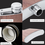 Flacon de hanche 6 oz en bois et cuir avec alcool de whisky en acier inoxydable, style 1, style 2, style 3, style 4, style 5