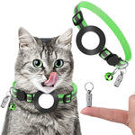 Collier avec pendentif d'adresse anti-perte pour animaux de compagnie avec clochette pour AirTag 2e génération / AirTag 1re génération, vert, violet, noir, rose, orange, bleu
