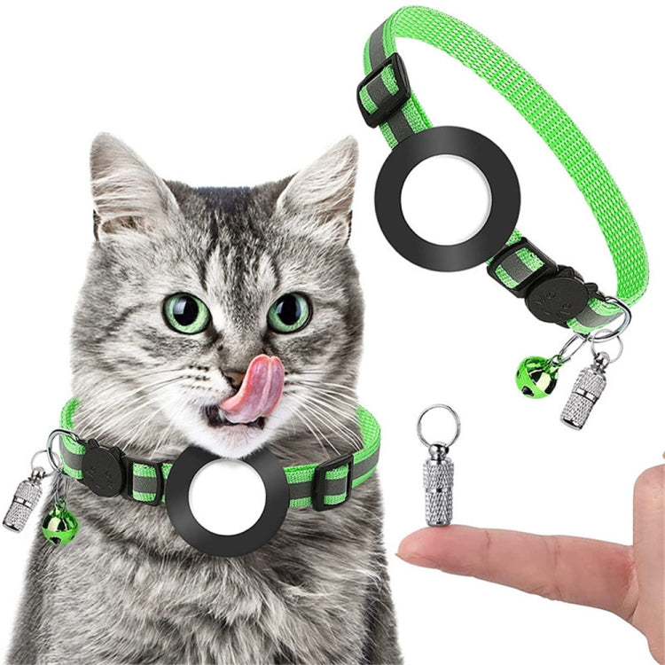 Collier avec pendentif d'adresse anti-perte pour animaux de compagnie avec clochette pour AirTag 2e génération / AirTag 1re génération, vert, violet, noir, rose, orange, bleu