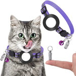Collier avec pendentif d'adresse anti-perte pour animaux de compagnie avec clochette pour AirTag 2e génération / AirTag 1re génération, vert, violet, noir, rose, orange, bleu