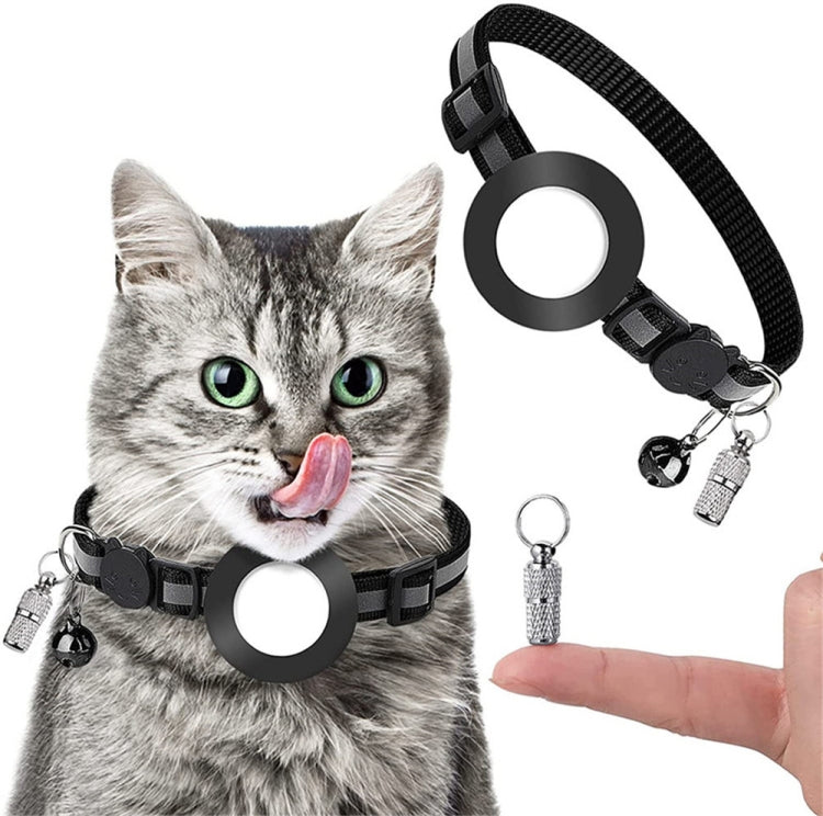 Collier avec pendentif d'adresse anti-perte pour animaux de compagnie avec clochette pour AirTag 2e génération / AirTag 1re génération, vert, violet, noir, rose, orange, bleu