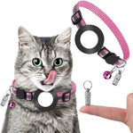 Collier avec pendentif d'adresse anti-perte pour animaux de compagnie avec clochette pour AirTag 2e génération / AirTag 1re génération, vert, violet, noir, rose, orange, bleu