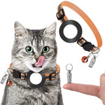 Collier avec pendentif d'adresse anti-perte pour animaux de compagnie avec clochette pour AirTag 2e génération / AirTag 1re génération, vert, violet, noir, rose, orange, bleu