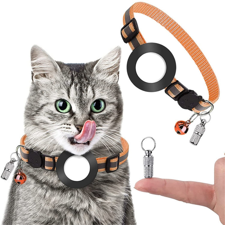 Collier avec pendentif d'adresse anti-perte pour animaux de compagnie avec clochette pour AirTag 2e génération / AirTag 1re génération, vert, violet, noir, rose, orange, bleu