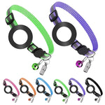 Collier avec pendentif d'adresse anti-perte pour animaux de compagnie avec clochette pour AirTag 2e génération / AirTag 1re génération, vert, violet, noir, rose, orange, bleu