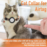 Collier avec pendentif d'adresse anti-perte pour animaux de compagnie avec clochette pour AirTag 2e génération / AirTag 1re génération, vert, violet, noir, rose, orange, bleu