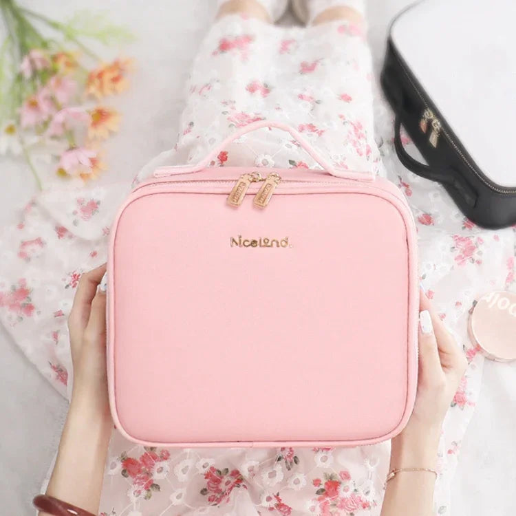 NICELAND TM1060 Trousse de Maquillage Grande Capacité Avec Lampe Portable, Petit Rose, Petit Noir, Grand Rose, Grand Noir