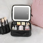 NICELAND TM1060 Trousse de Maquillage Grande Capacité Avec Lampe Portable, Petit Rose, Petit Noir, Grand Rose, Grand Noir