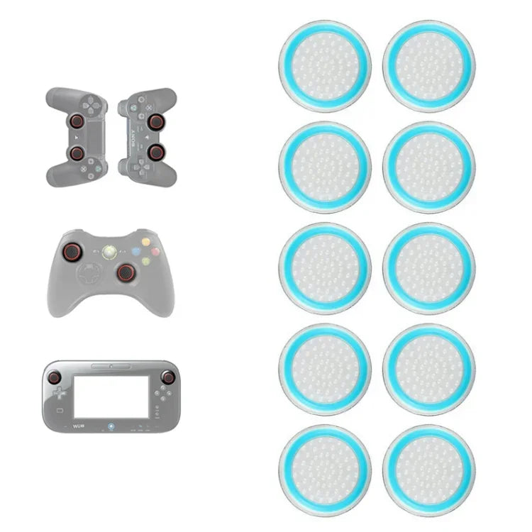 Lot de 10 capuchons de boutons lumineux en silicone pour manettes de jeu PS5/PS4/PS3/ONE/360/PRO/Series X/S