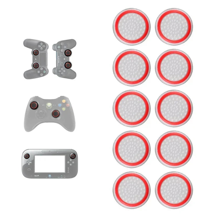 Lot de 10 capuchons de boutons lumineux en silicone pour manettes de jeu PS5/PS4/PS3/ONE/360/PRO/Series X/S