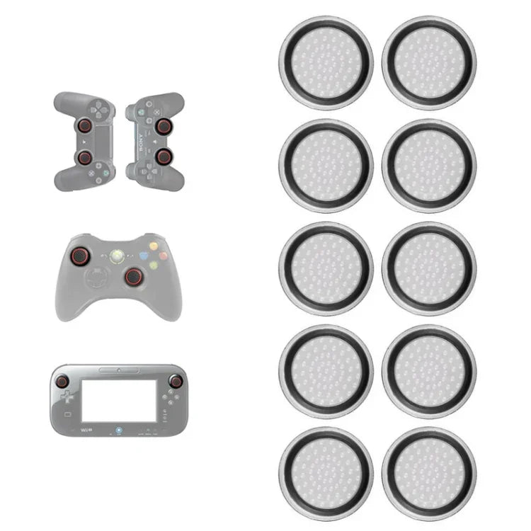Lot de 10 capuchons de boutons lumineux en silicone pour manettes de jeu PS5/PS4/PS3/ONE/360/PRO/Series X/S